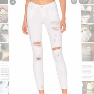 Lovers + friends ripped white denim jeans